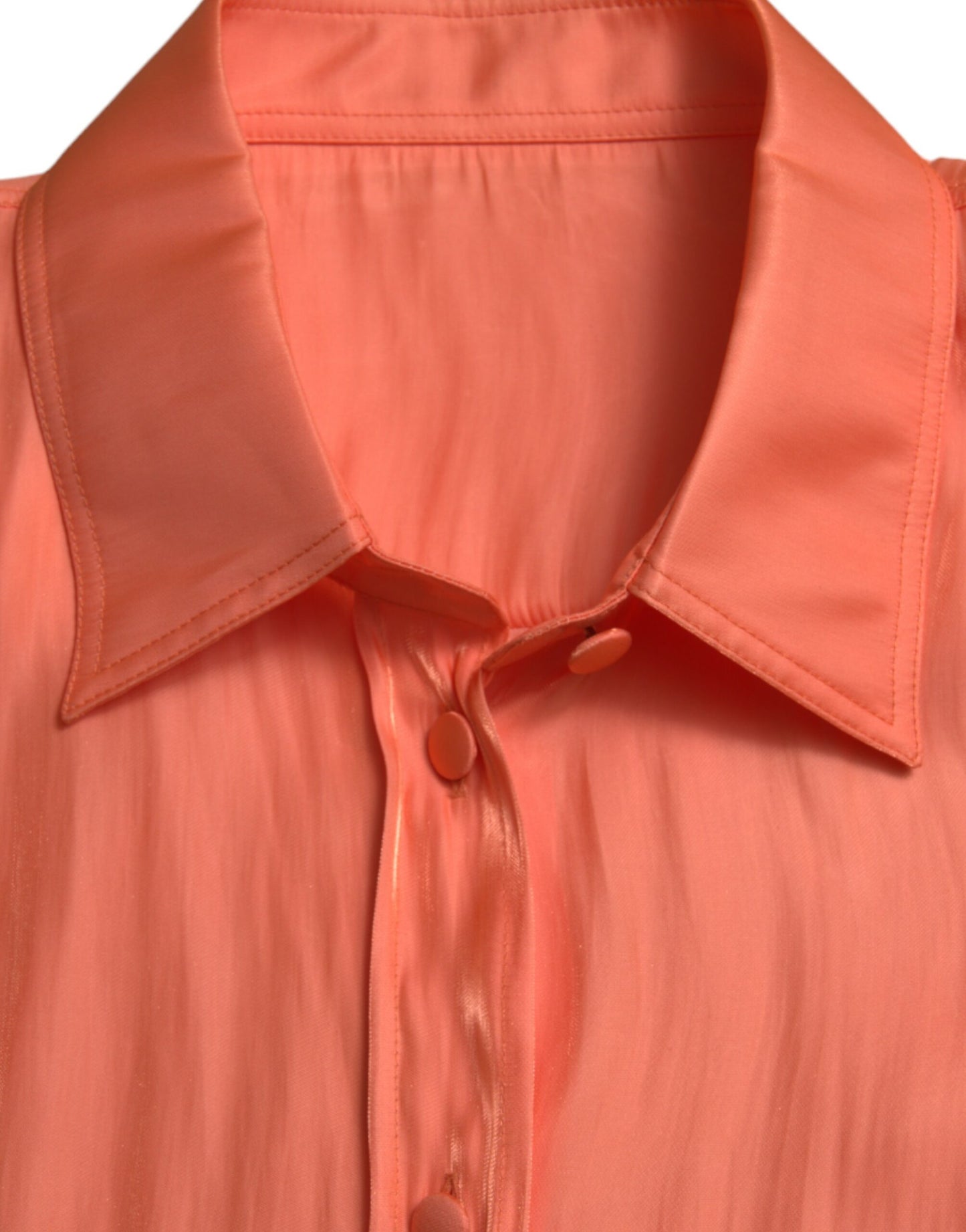 Dolce & Gabbana Peach Long Sleeve Button Down Blouse Top Dolce & Gabbana