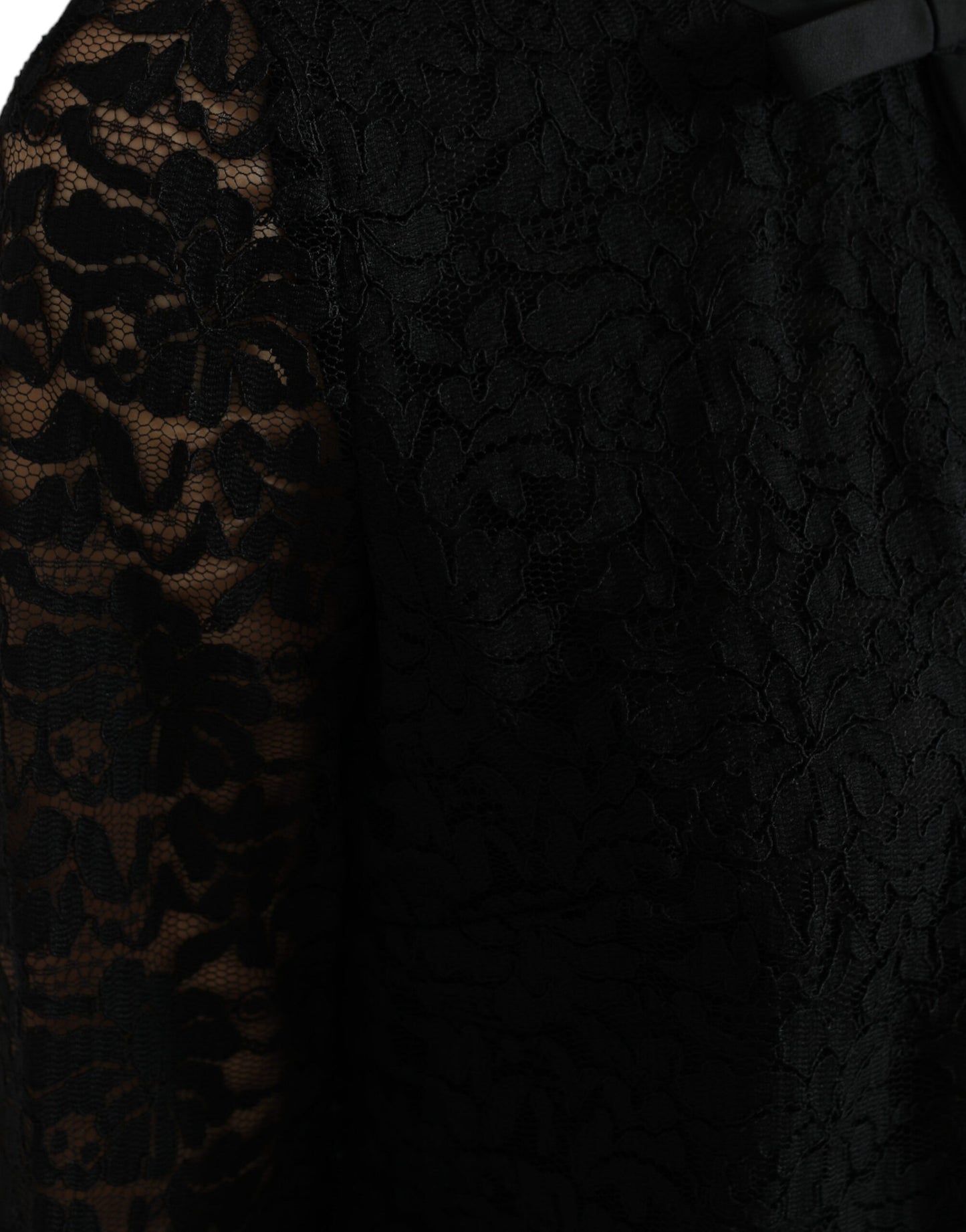 Dolce & Gabbana Black STAFF Blouse Floral Lace Nylon Top Dolce & Gabbana