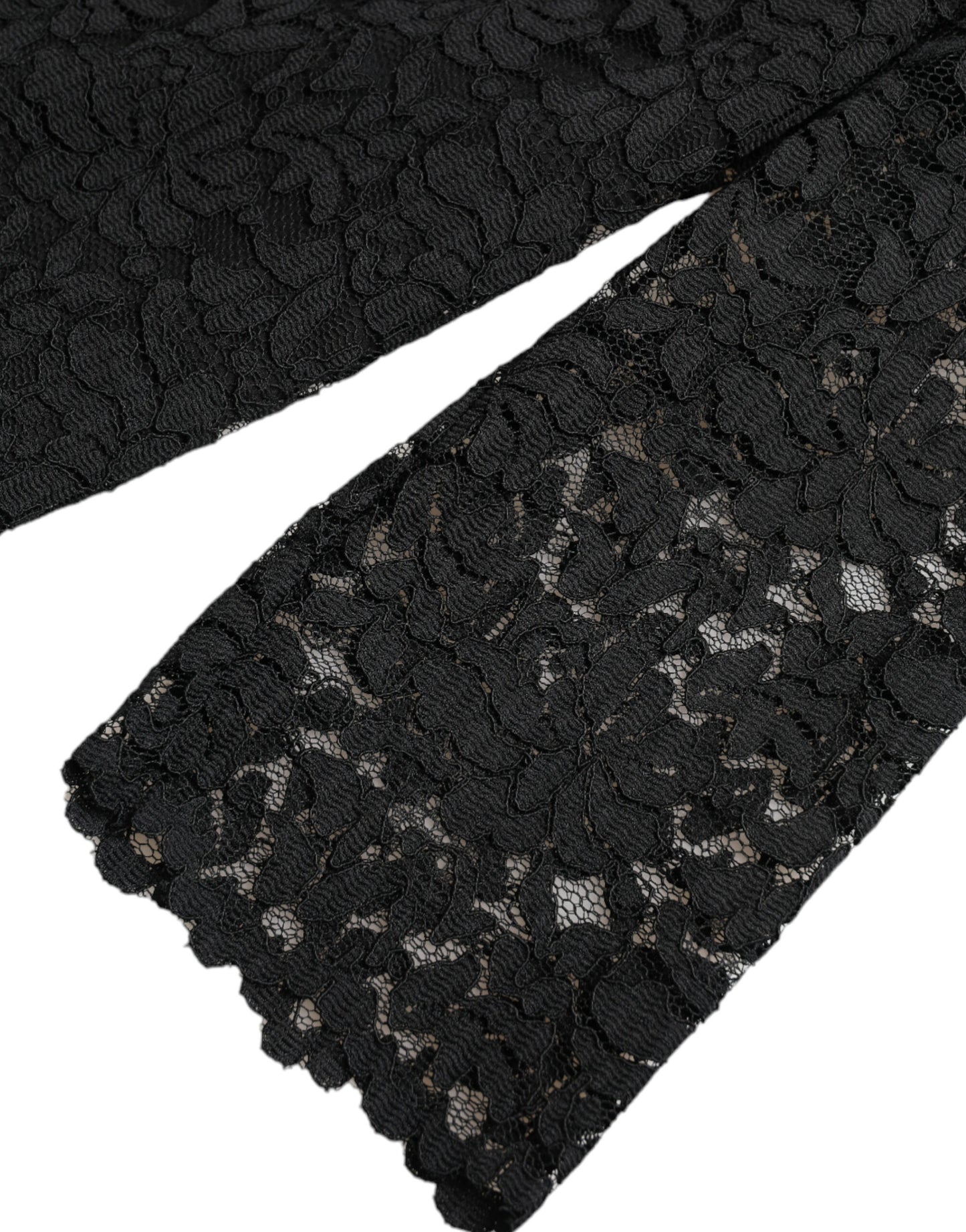 Dolce & Gabbana Black STAFF Blouse Floral Lace Nylon Top Dolce & Gabbana