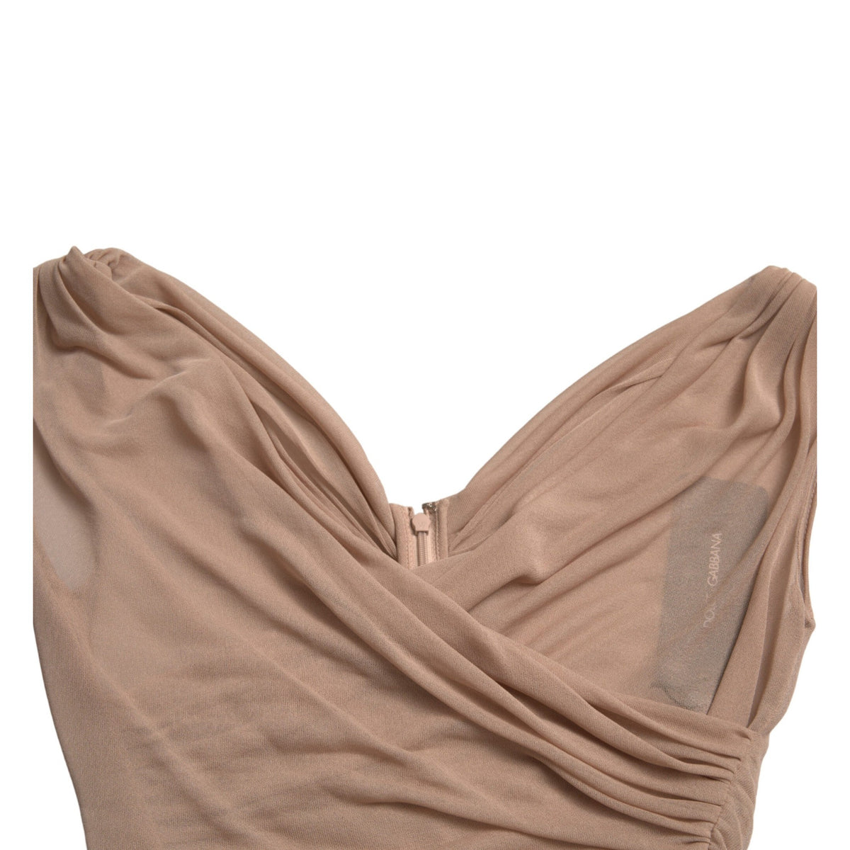 Dolce & Gabbana Beige Viscose V-neck Sleeveless Tank Top