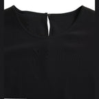 Dolce & Gabbana Black Silk Round Neck Short Sleeve Blouse Top