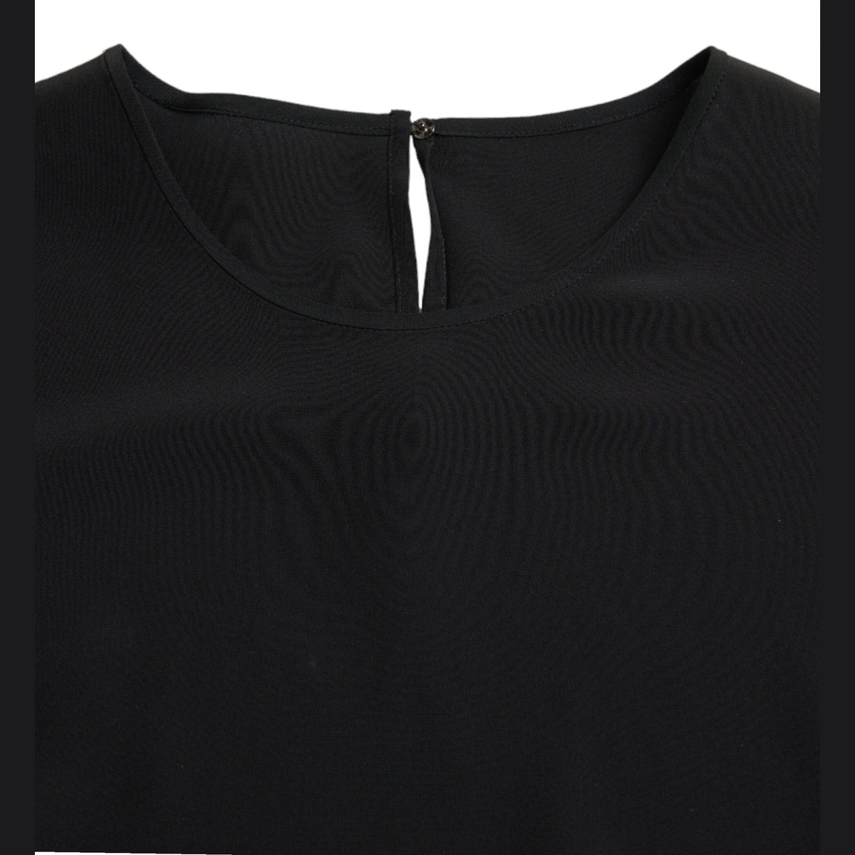 Dolce & Gabbana Black Silk Round Neck Short Sleeve Blouse Top