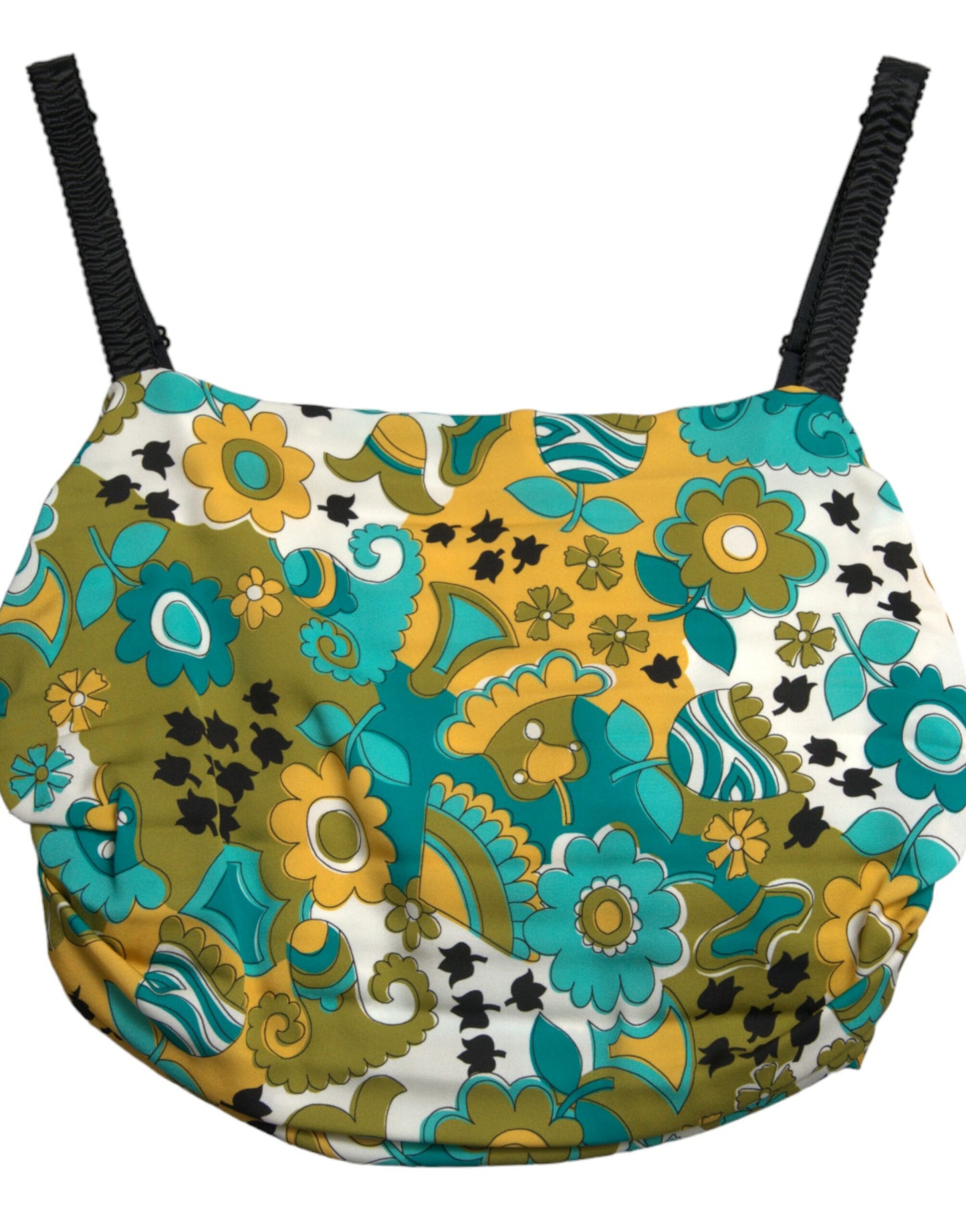 Dolce & Gabbana Multicolor Floral Sleeveless Cropped Top Dolce & Gabbana