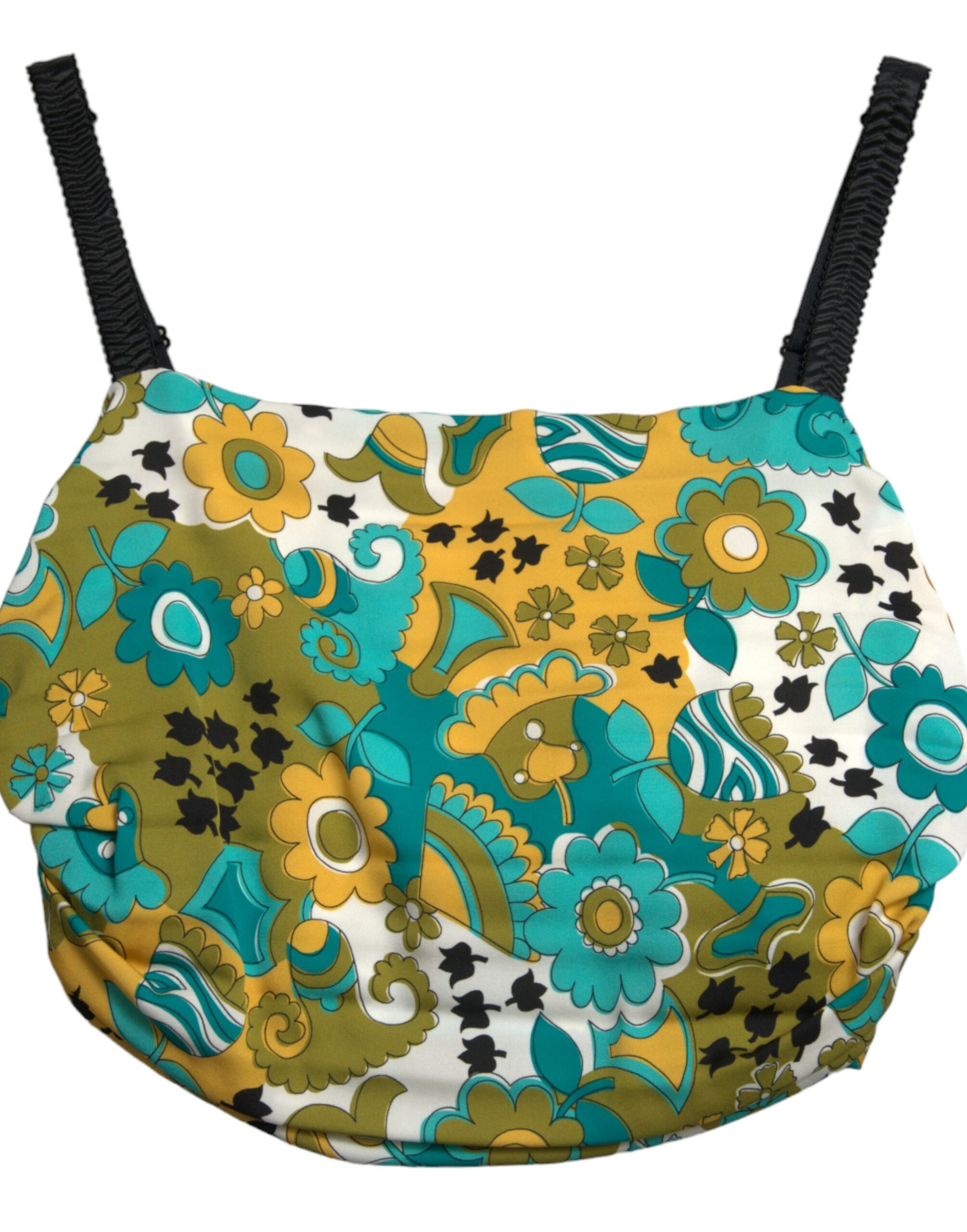 Dolce & Gabbana Multicolor Floral Sleeveless Cropped Top Dolce & Gabbana