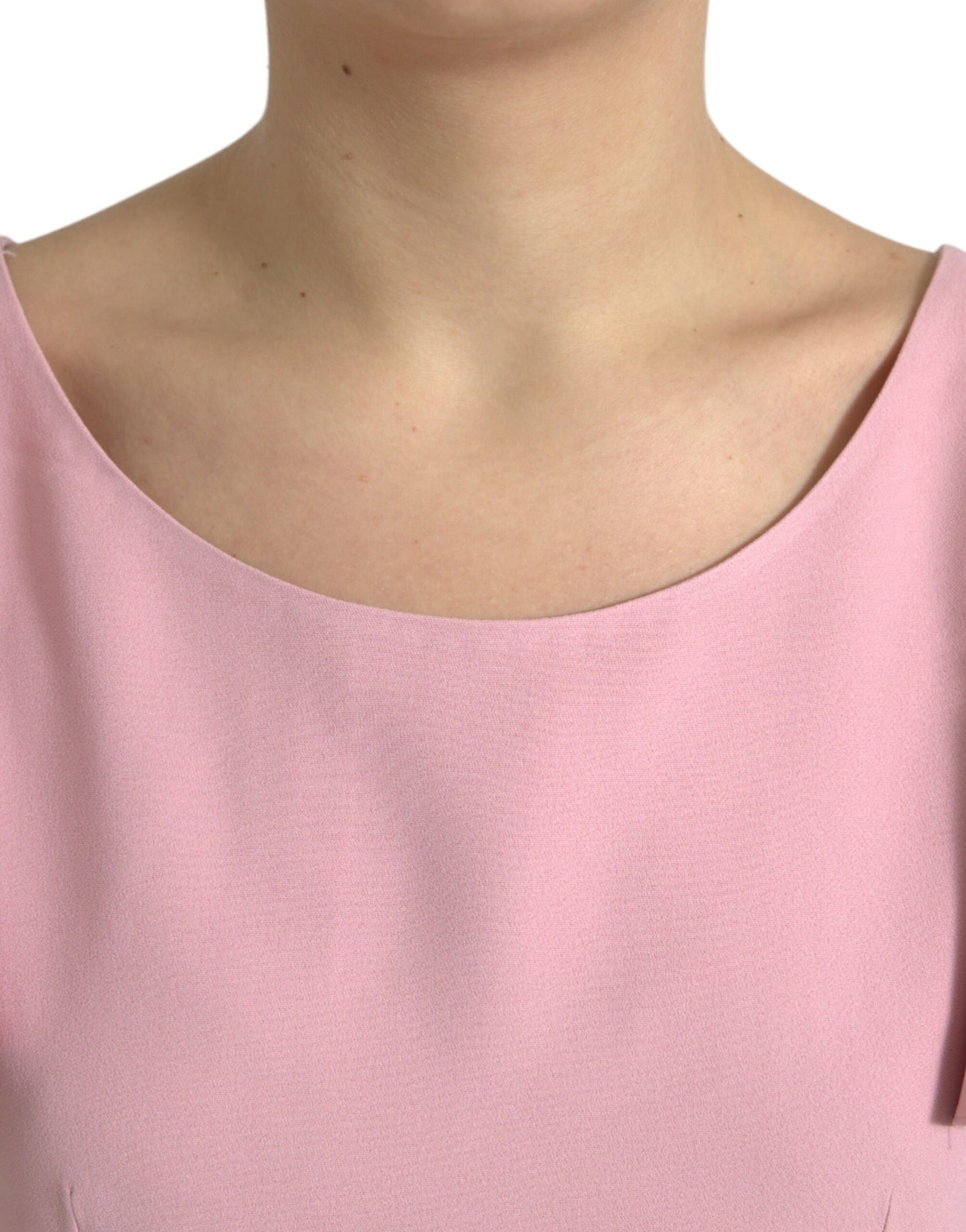 Dolce & Gabbana Pink Short Sleeves Round Neck Blouse Top Dolce & Gabbana