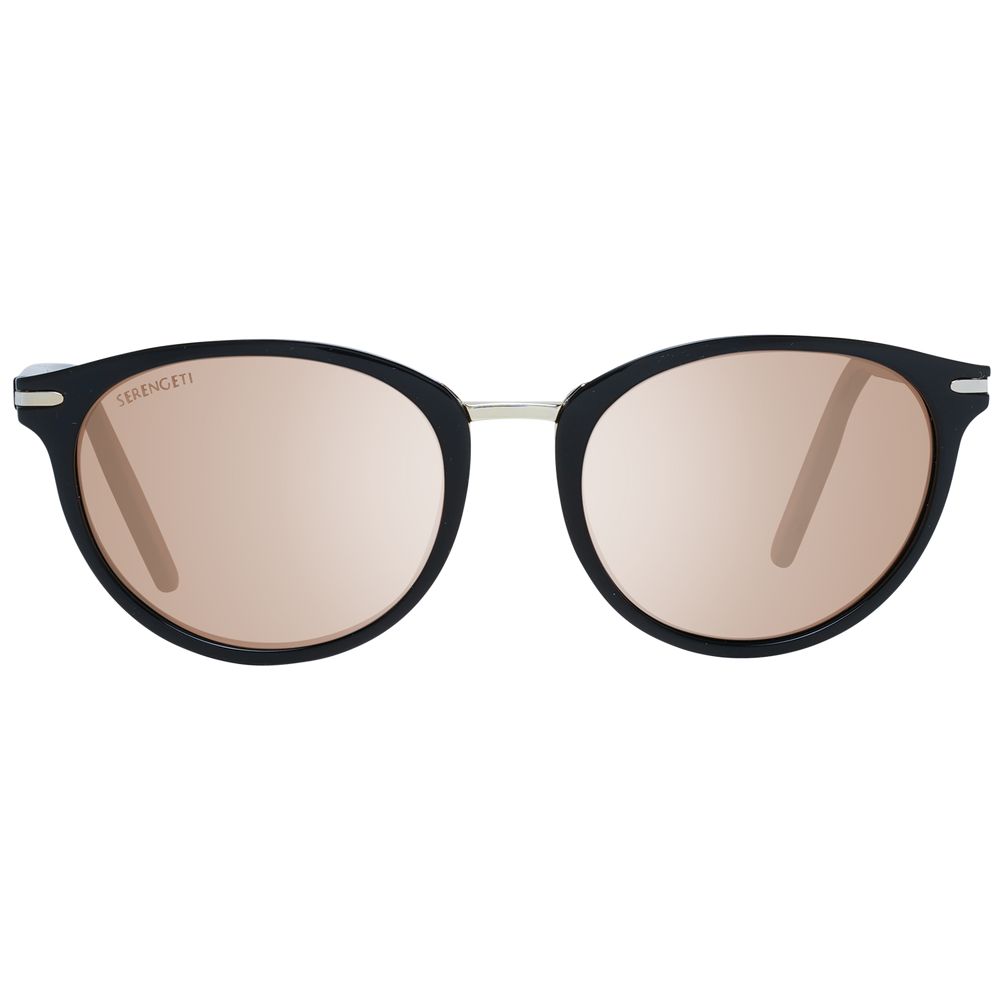 Serengeti black acetate and metal sunglasses with dark lenses and sleek frame, stylish eyewear for sun protection.