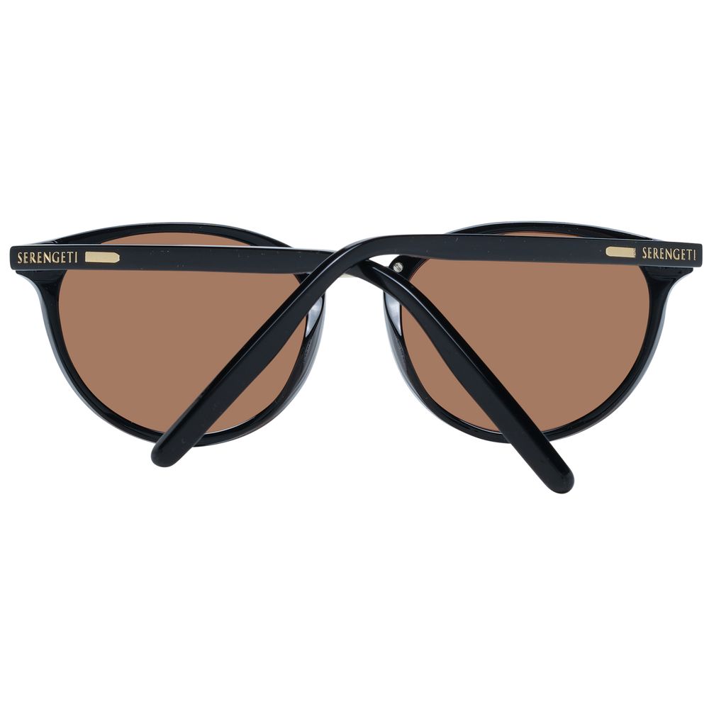 Serengeti black acetate and metal sunglasses with tinted lenses, stylish and modern eyewear for sun protection.