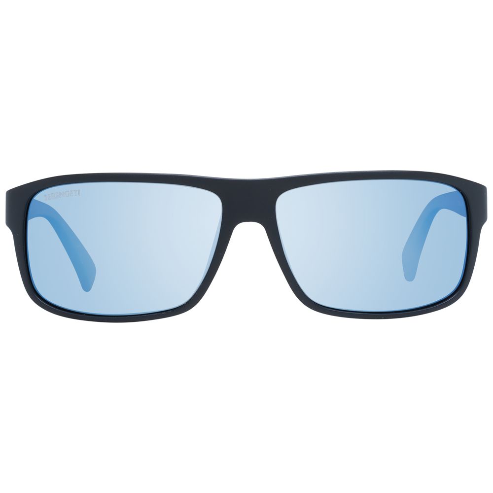 Serengeti black plastic sunglasses with dark tinted lenses and sleek frame, stylish accessories for sun protection.