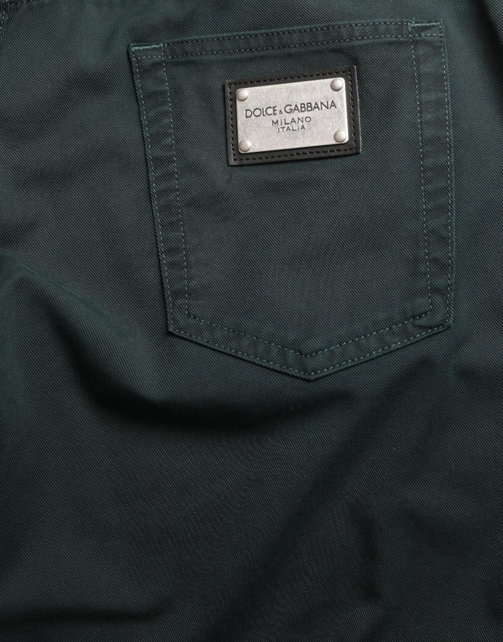 Dolce & Gabbana Green Cotton Stretch Skinny Men Denim Jeans Dolce & Gabbana