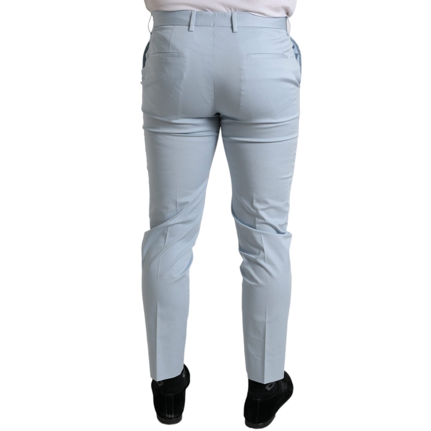 Dolce & Gabbana Sky Blue Cotton Stretch Skinny Pants Dolce & Gabbana