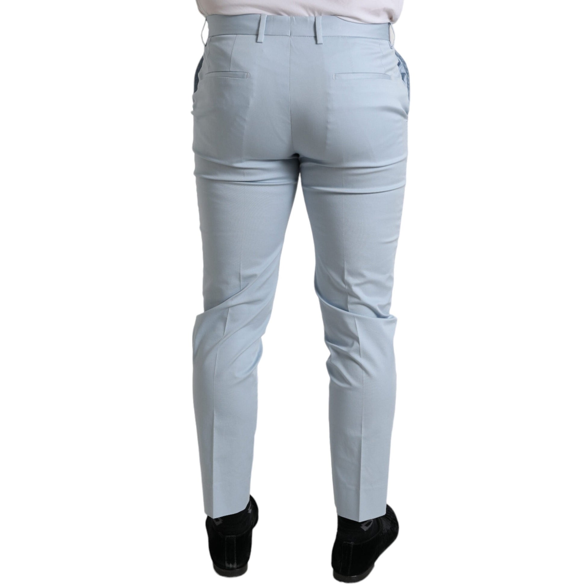Dolce & Gabbana Sky Blue Cotton Stretch Skinny Pants Dolce & Gabbana