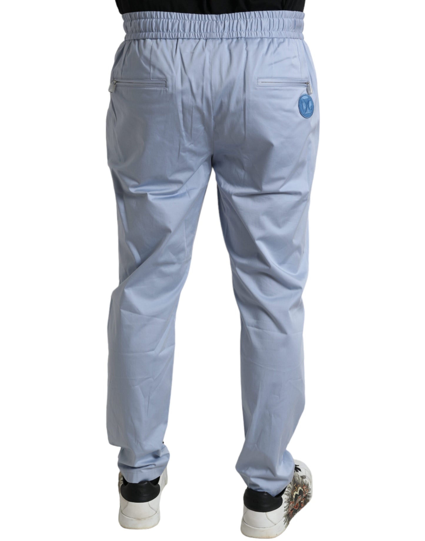 Dolce & Gabbana Light Blue Cotton Stretch Jogger Pants Dolce & Gabbana