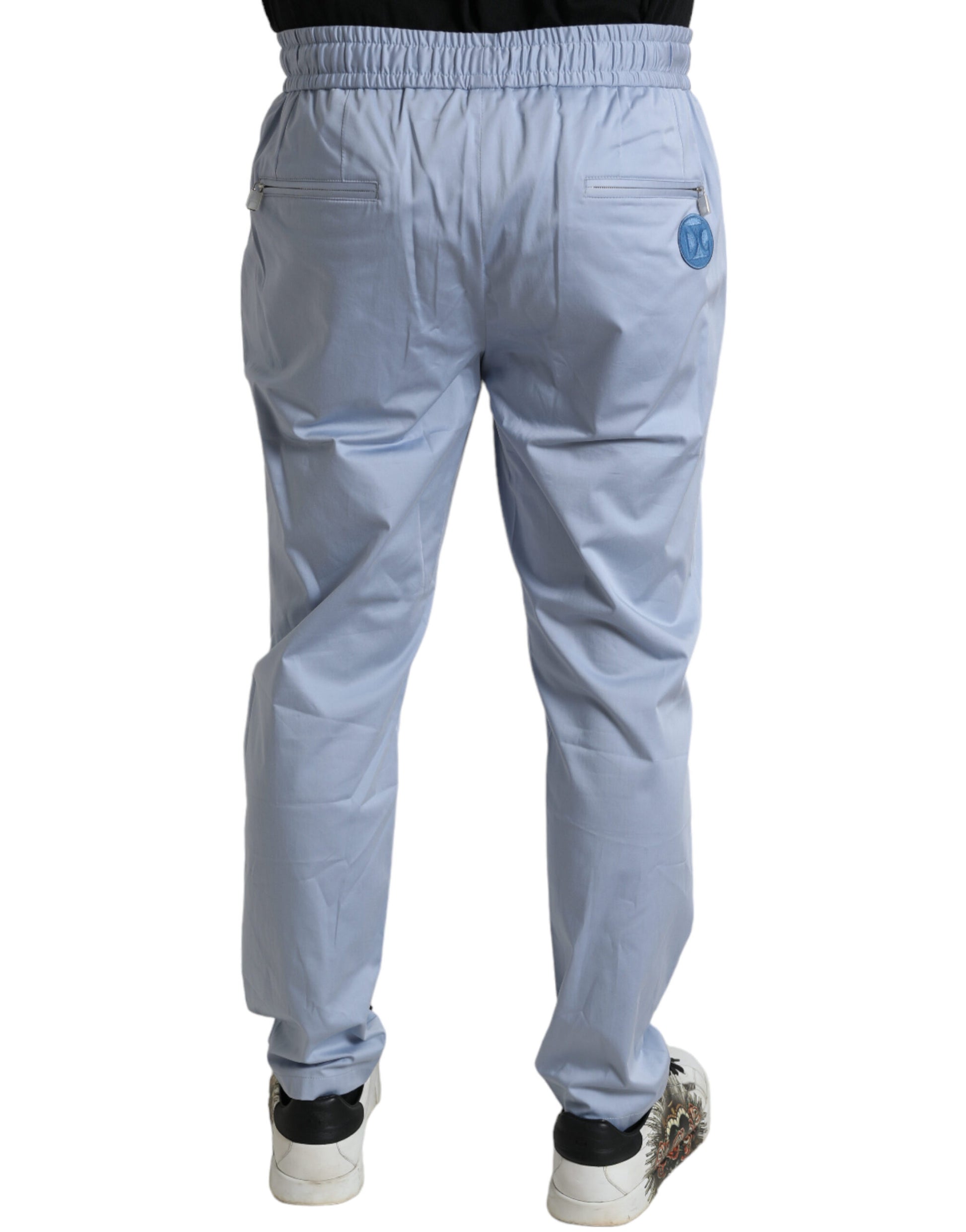 Dolce & Gabbana Light Blue Cotton Stretch Jogger Pants Dolce & Gabbana