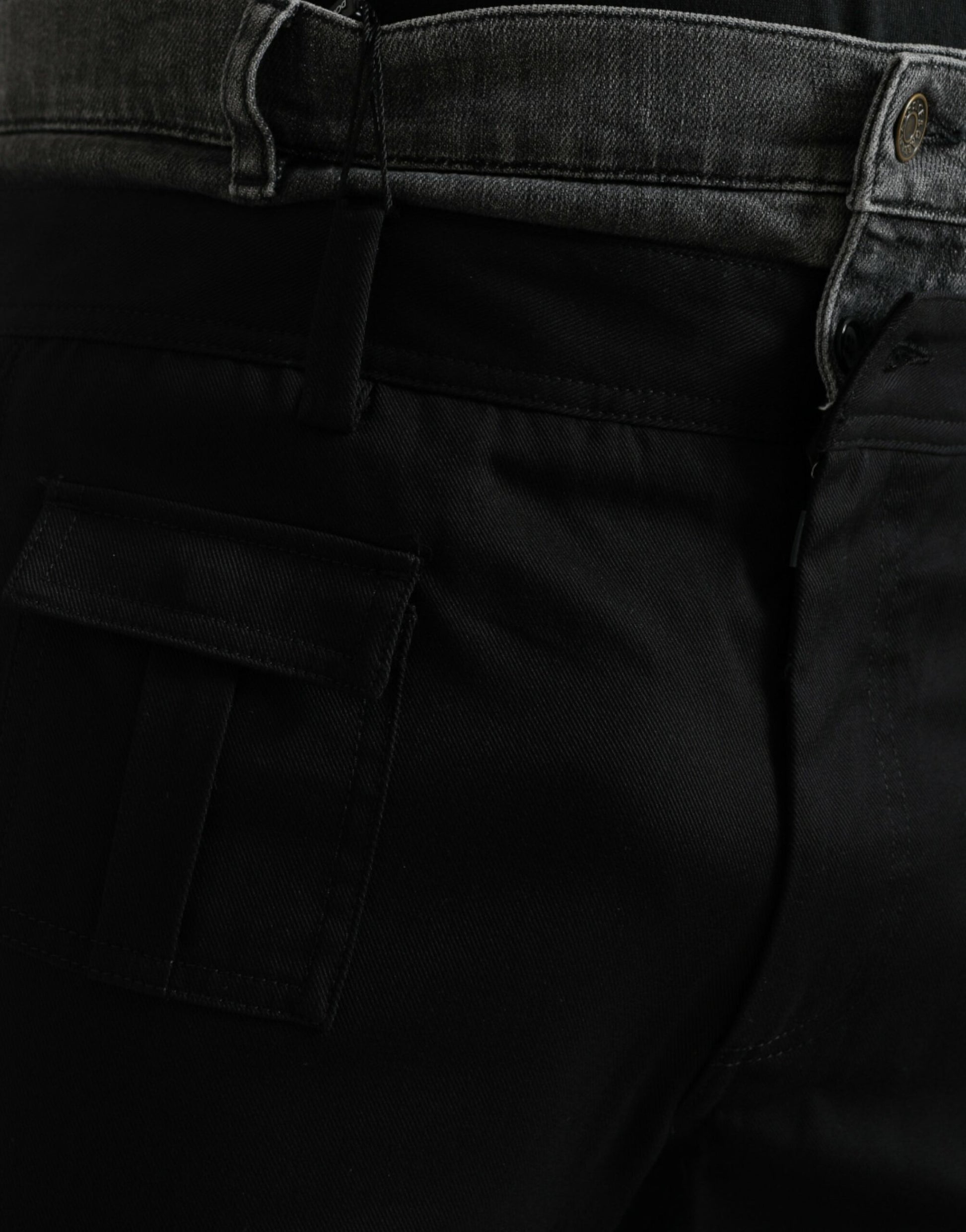 Dolce & Gabbana Black Gray Slim Cotton Denim Jeans Pants Dolce & Gabbana