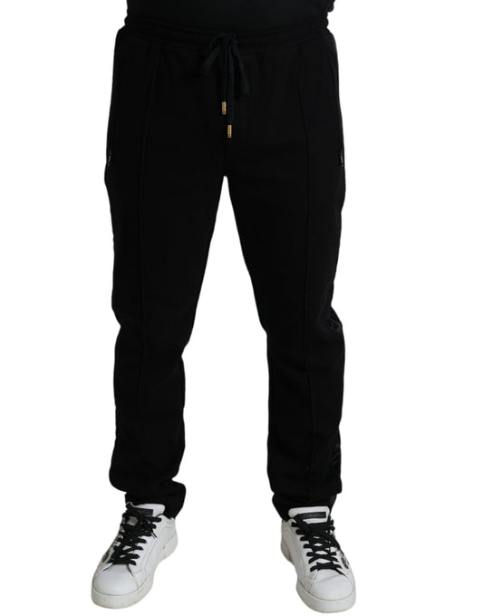Dolce & Gabbana Black Cotton Skinny Jogger Sweatpants Pants Dolce & Gabbana