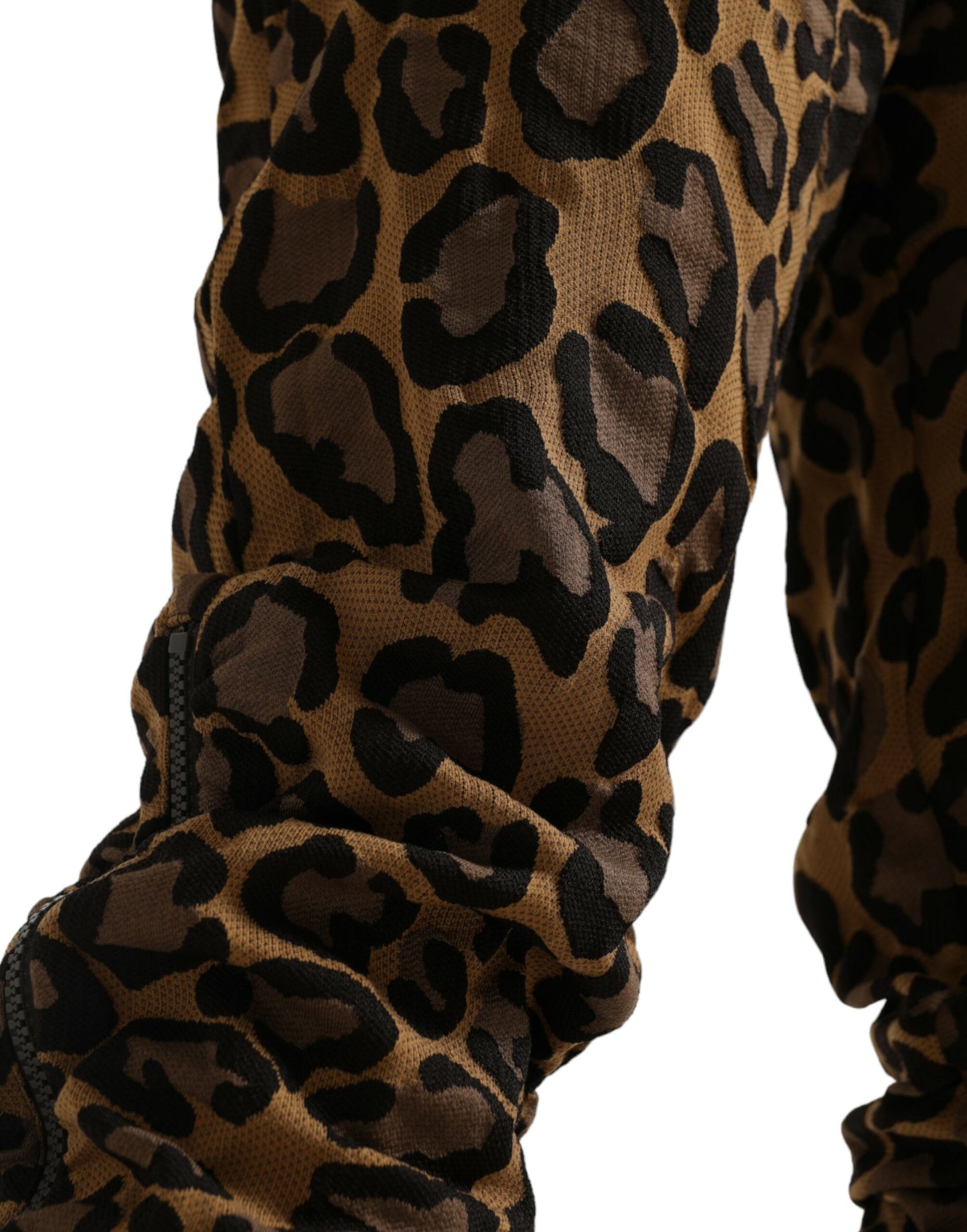 Dolce & Gabbana Brown Leopard Jacquard Jogger Pants Dolce & Gabbana