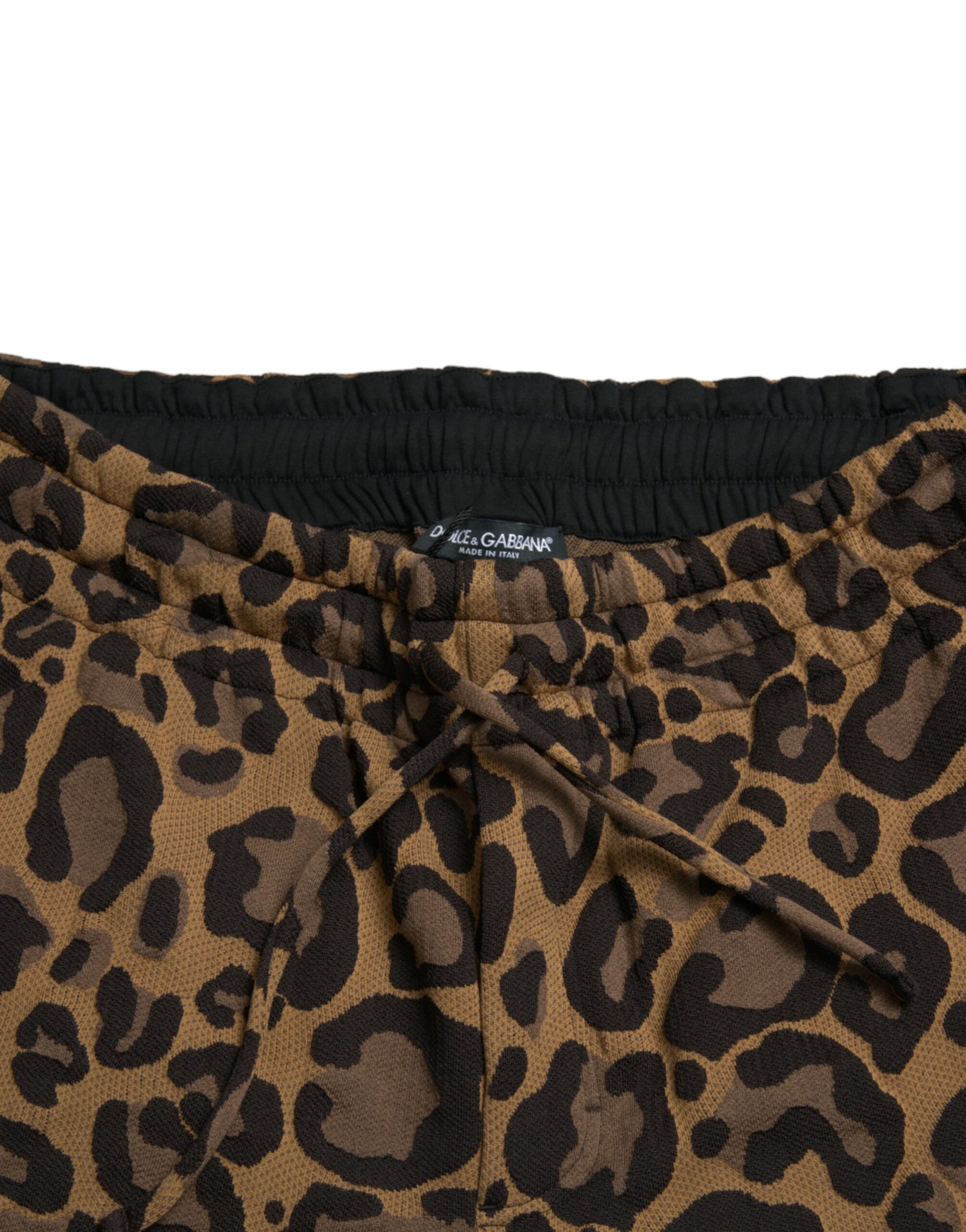 Dolce & Gabbana Brown Leopard Jacquard Jogger Pants Dolce & Gabbana