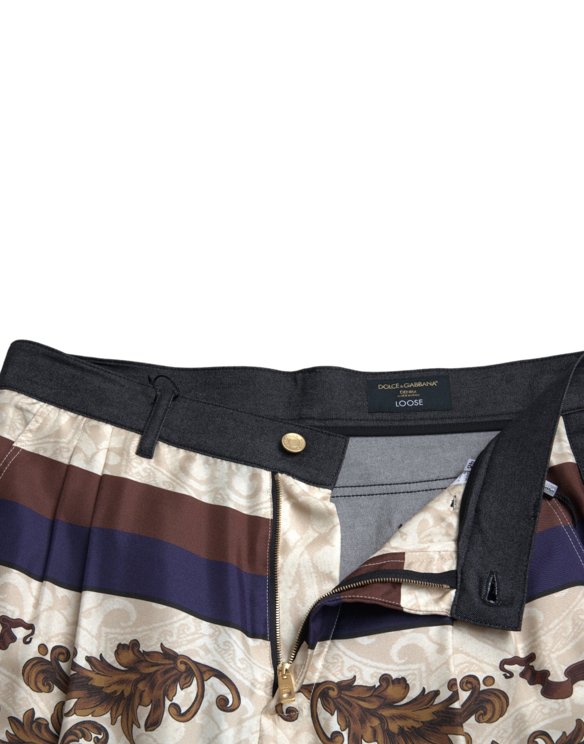Dolce & Gabbana Multicolor Heraldic Skinny Men Pants Dolce & Gabbana