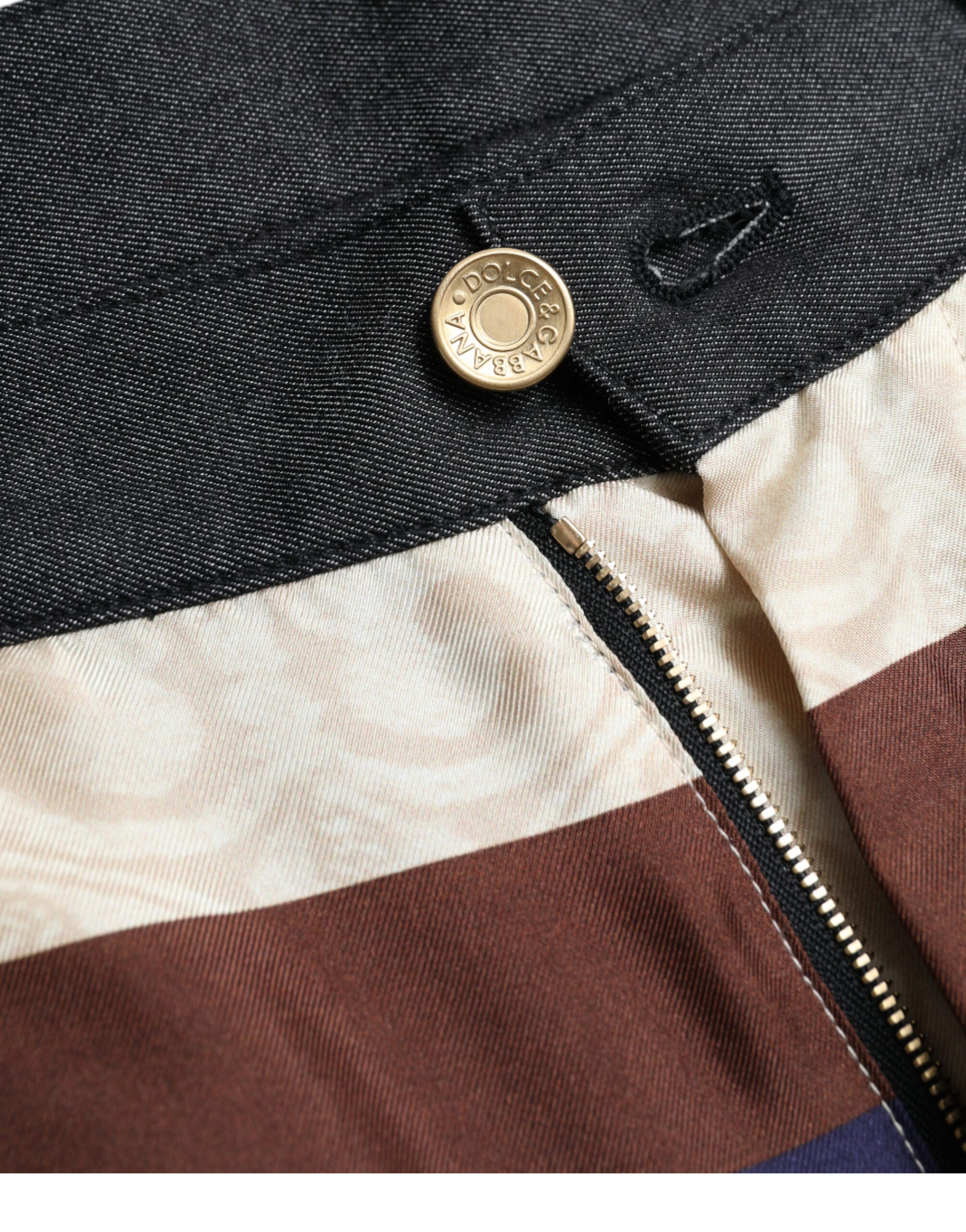 Dolce & Gabbana Multicolor Heraldic Skinny Men Pants Dolce & Gabbana