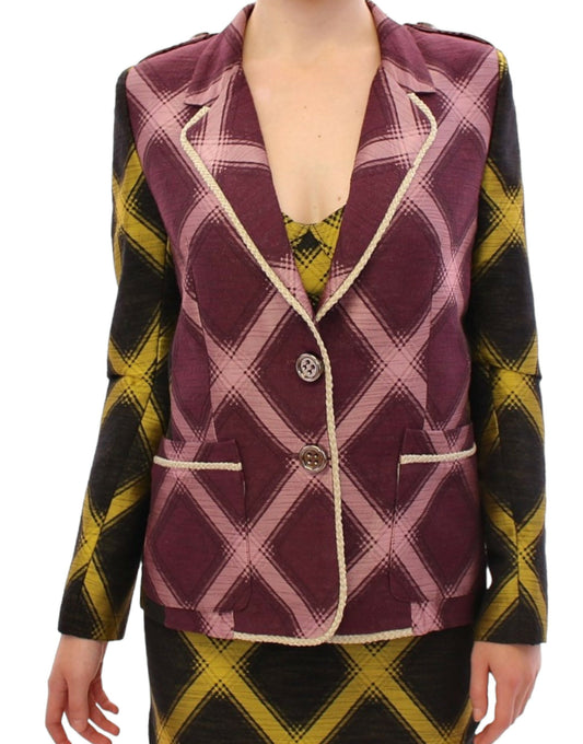 House of Holland Purple checkered blazer jacket House of Holland