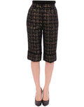 Black fabric shorts and pants by Dolce & Gabbana, featuring a stylish and tailored design with sleek detailing.