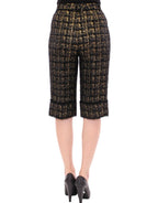 Dolce & Gabbana black fabric shorts pants with tailored fit and stylish design, displayed on a neutral background.