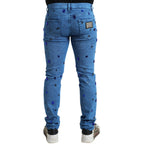 Dolce & Gabbana Blue Crystal Embellished Skinny Denim Jeans