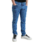 Dolce & Gabbana Blue Crystal Embellished Skinny Denim Jeans