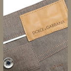Dolce & Gabbana Brown Cotton Stretch Skinny Men Pants