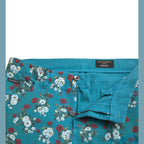 Dolce & Gabbana Blue Floral Print Skinny Cotton Denim Pants