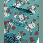 Dolce & Gabbana Blue Floral Print Skinny Cotton Denim Pants