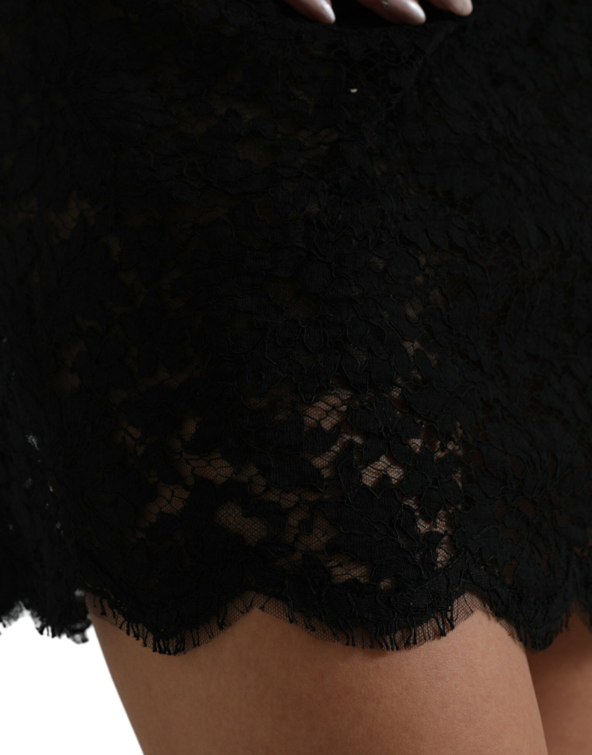 Dolce & Gabbana Black Bodycon Lace Cotton Sheath Mini Dress Dolce & Gabbana