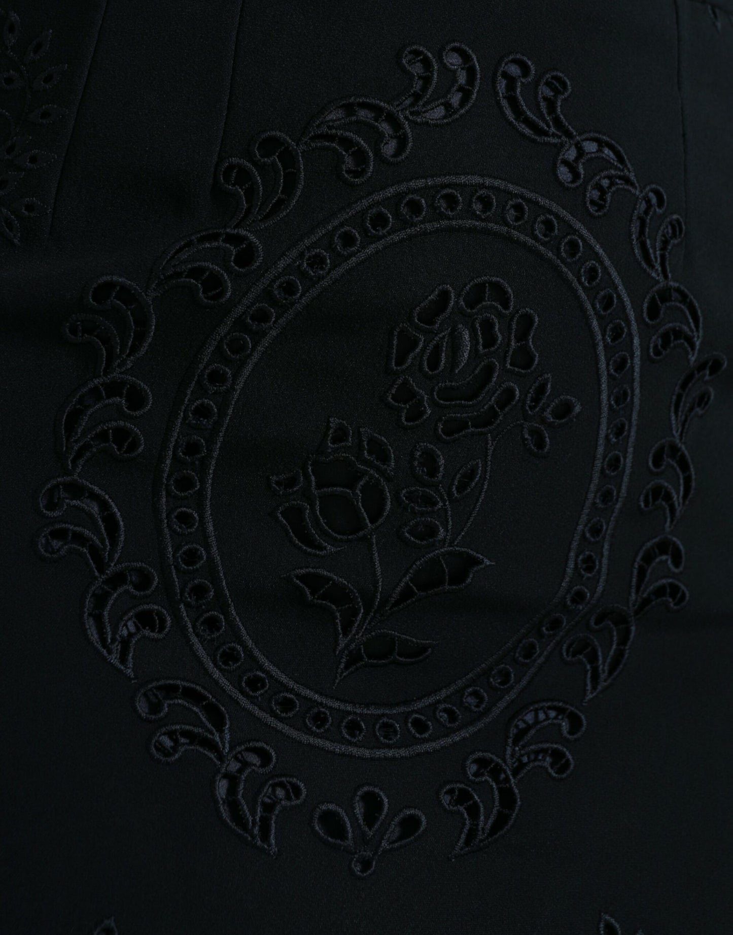 Dolce & Gabbana Black Floral Lace Viscose Bodycon Midi Dress Dolce & Gabbana