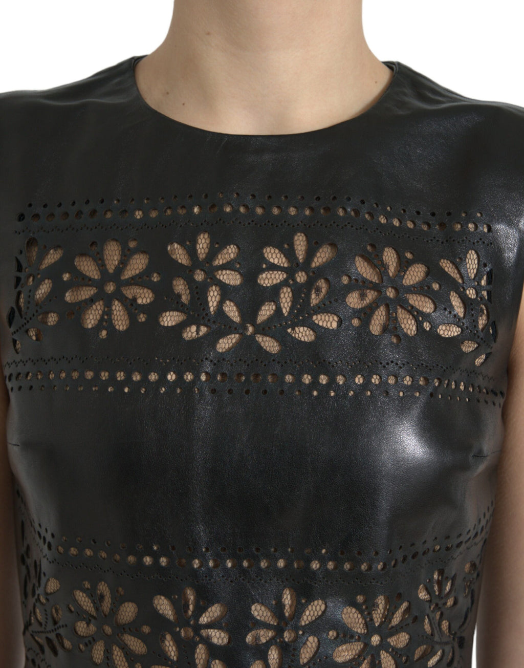 Red Valentino Shiny Black Nylon Cut Out A-line Mini Dress