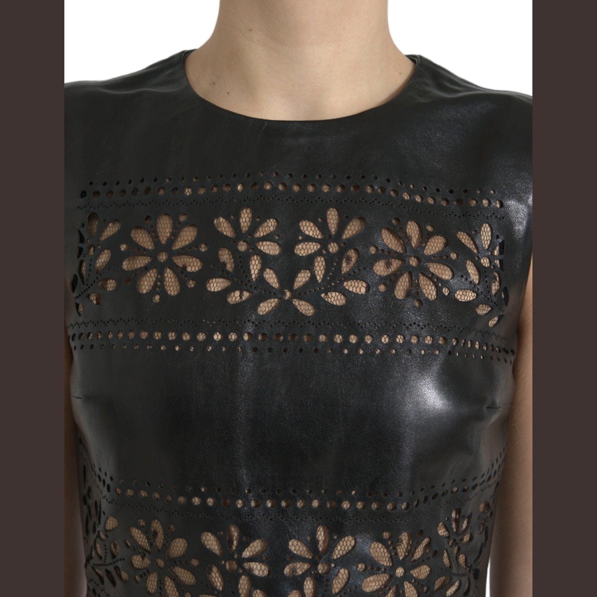 Valentino Shiny Black Nylon Cut Out A-line Mini Dress Valentino