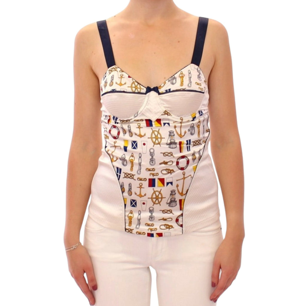 Dolce & Gabbana White sailor motive tank top