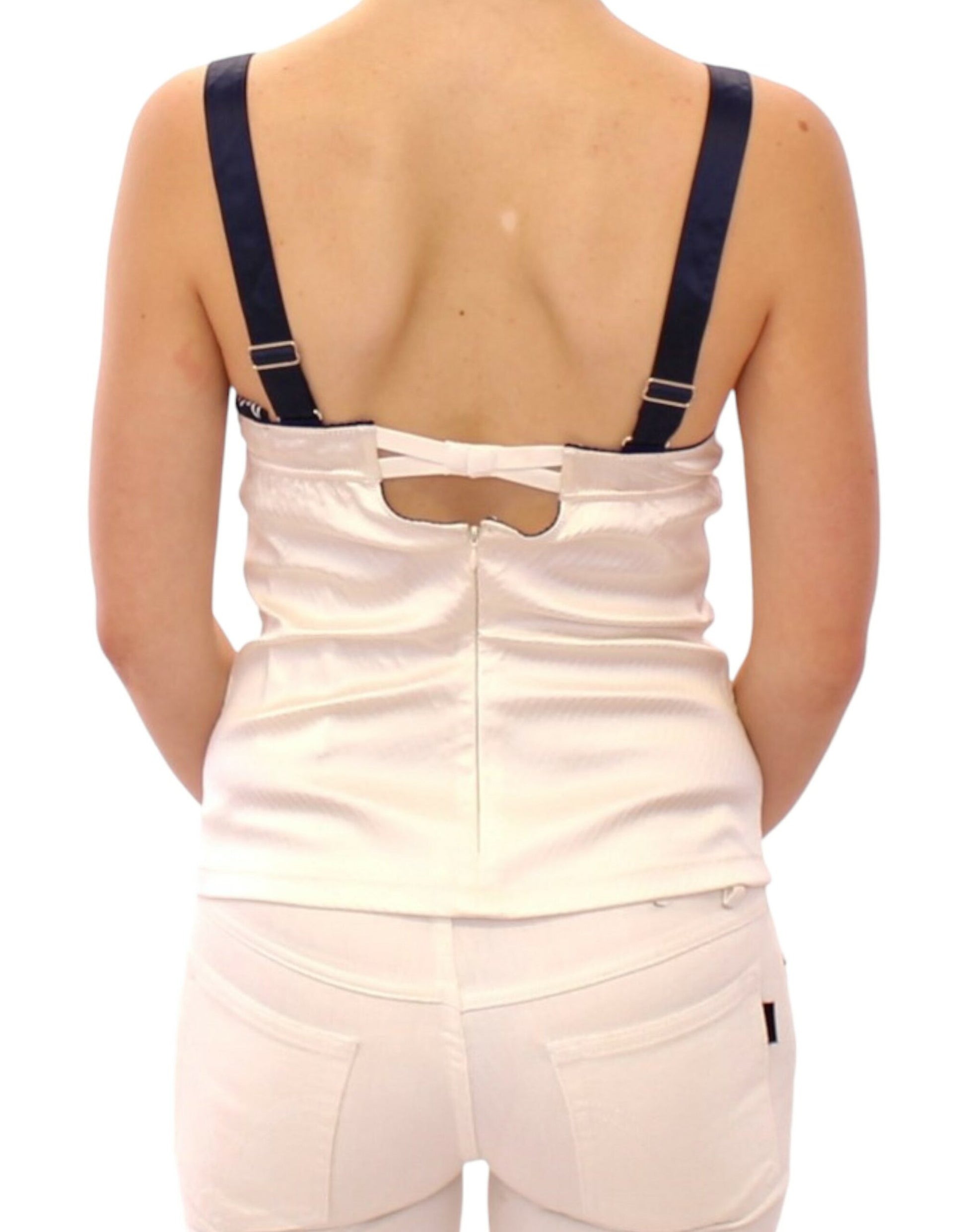 Dolce & Gabbana White sailor motive tank top Dolce & Gabbana