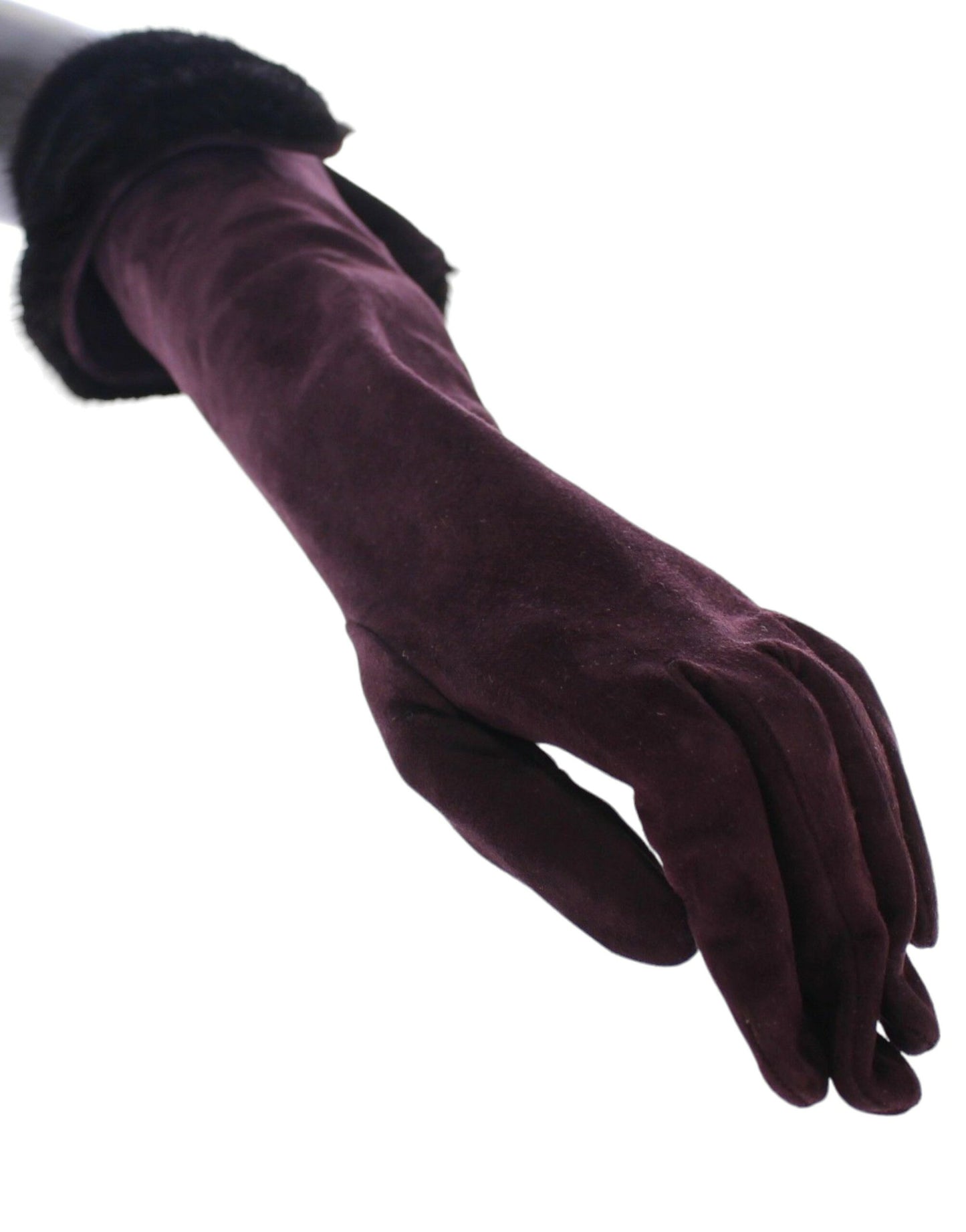 Dolce & Gabbana Purple Mink Fur Goatskin Suede Leather Gloves - Eljoys Fashion 