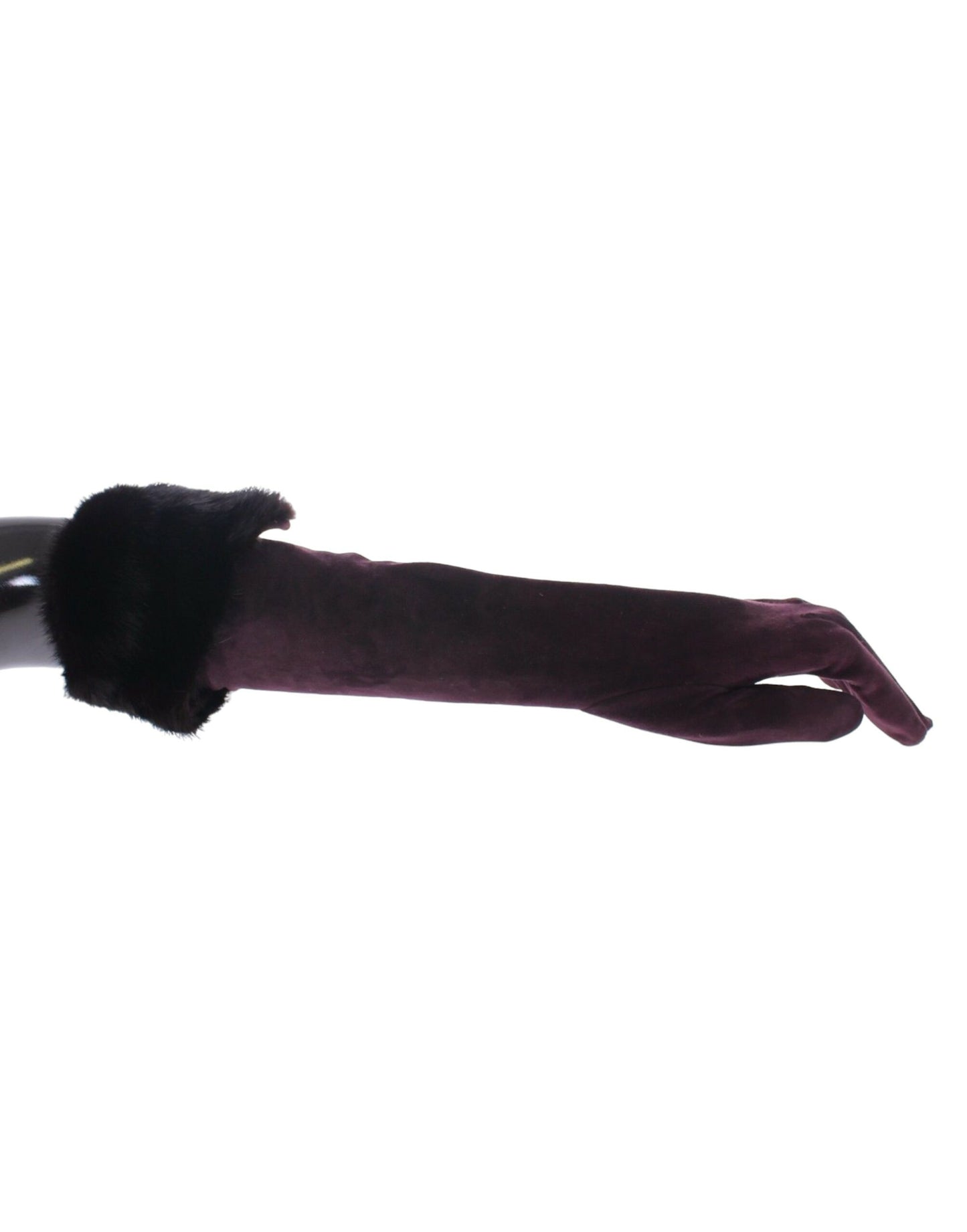 Dolce & Gabbana Purple Mink Fur Goatskin Suede Leather Gloves - Eljoys Fashion 