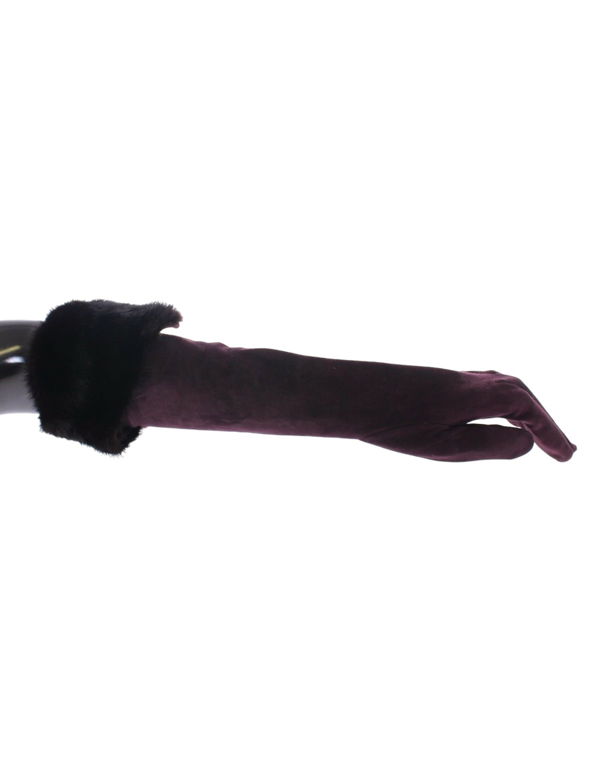 Dolce & Gabbana Purple Mink Fur Goatskin Suede Leather Gloves - Eljoys Fashion 