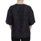 Dolce & Gabbana Blue gold key print silk blouse