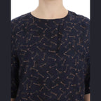 Dolce & Gabbana Blue gold key print silk blouse