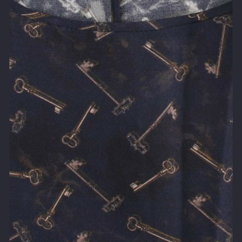 Dolce & Gabbana Blue gold key print silk blouse