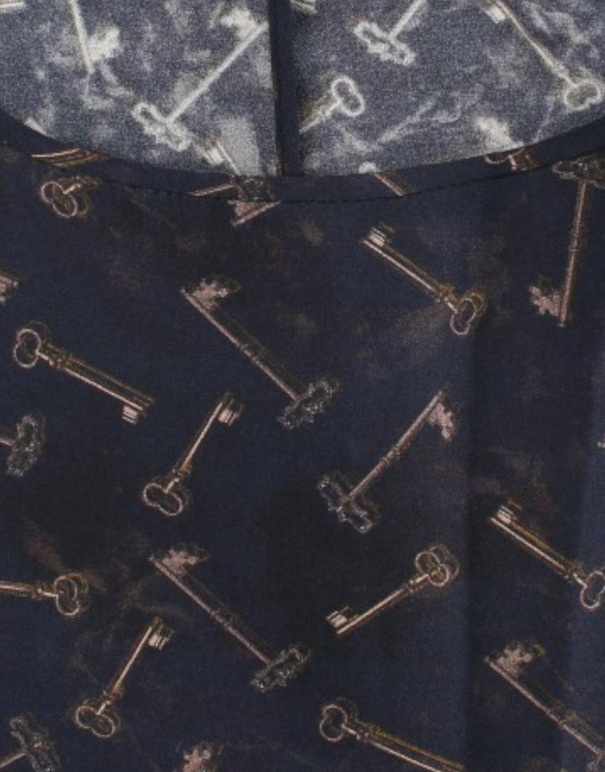 Dolce & Gabbana Blue gold key print silk blouse Dolce & Gabbana