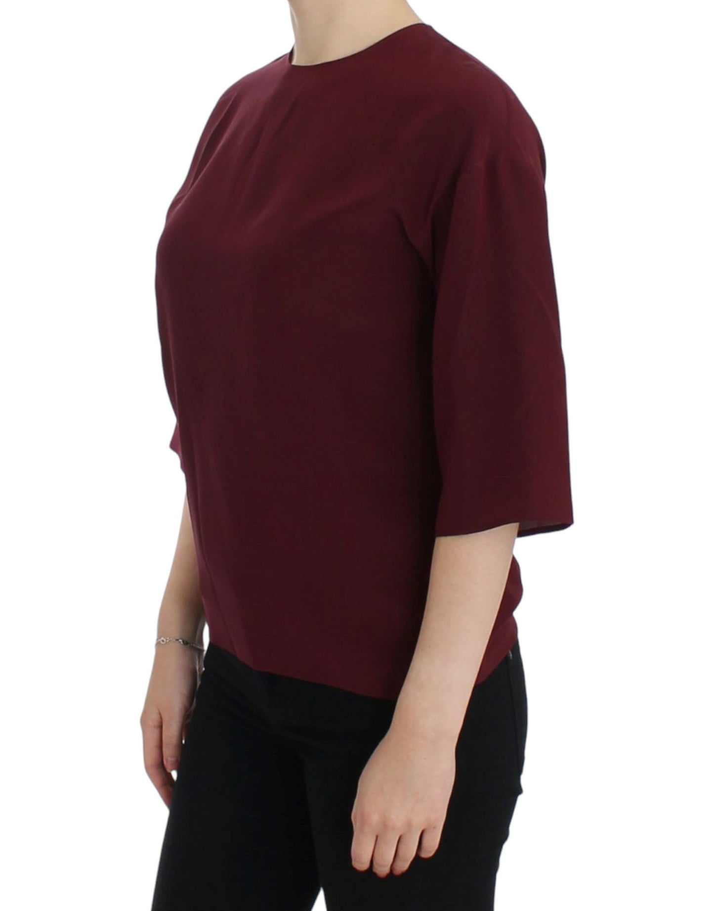 Dolce & Gabbana Red 3/4 sleeve silk blouse Dolce & Gabbana