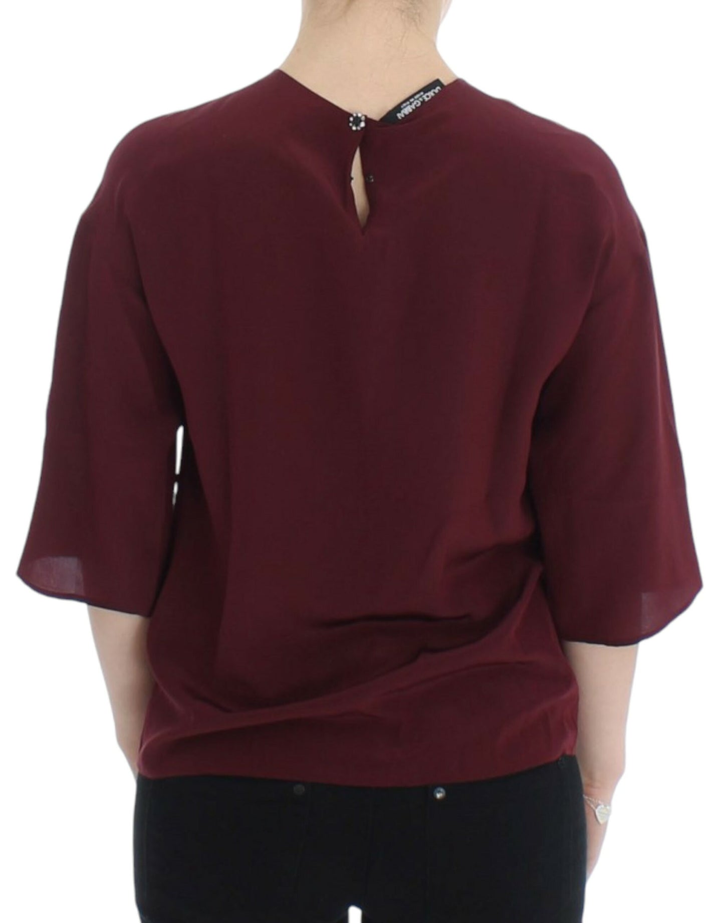 Dolce & Gabbana Red 3/4 sleeve silk blouse Dolce & Gabbana