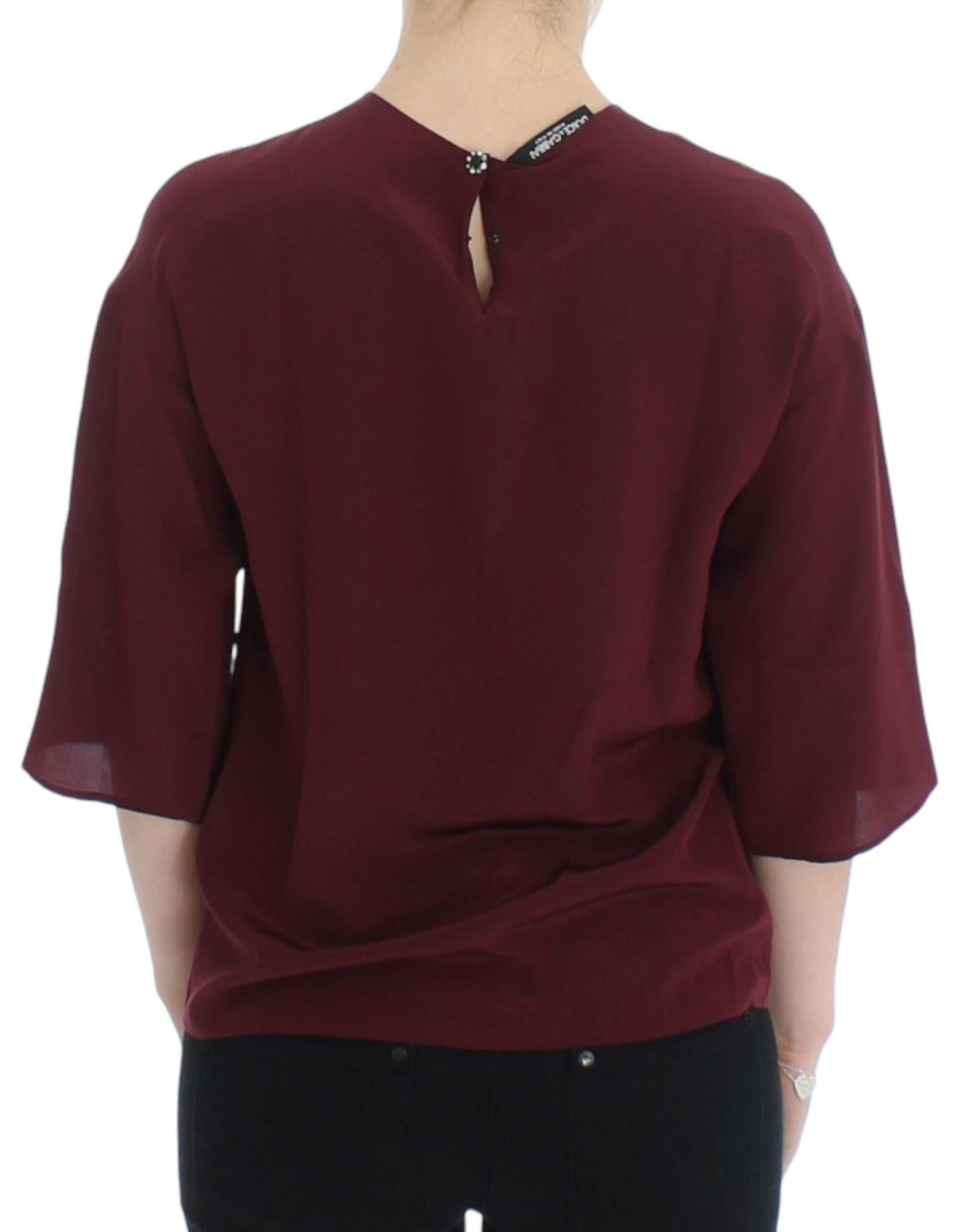 Dolce & Gabbana Red 3/4 sleeve silk blouse Dolce & Gabbana