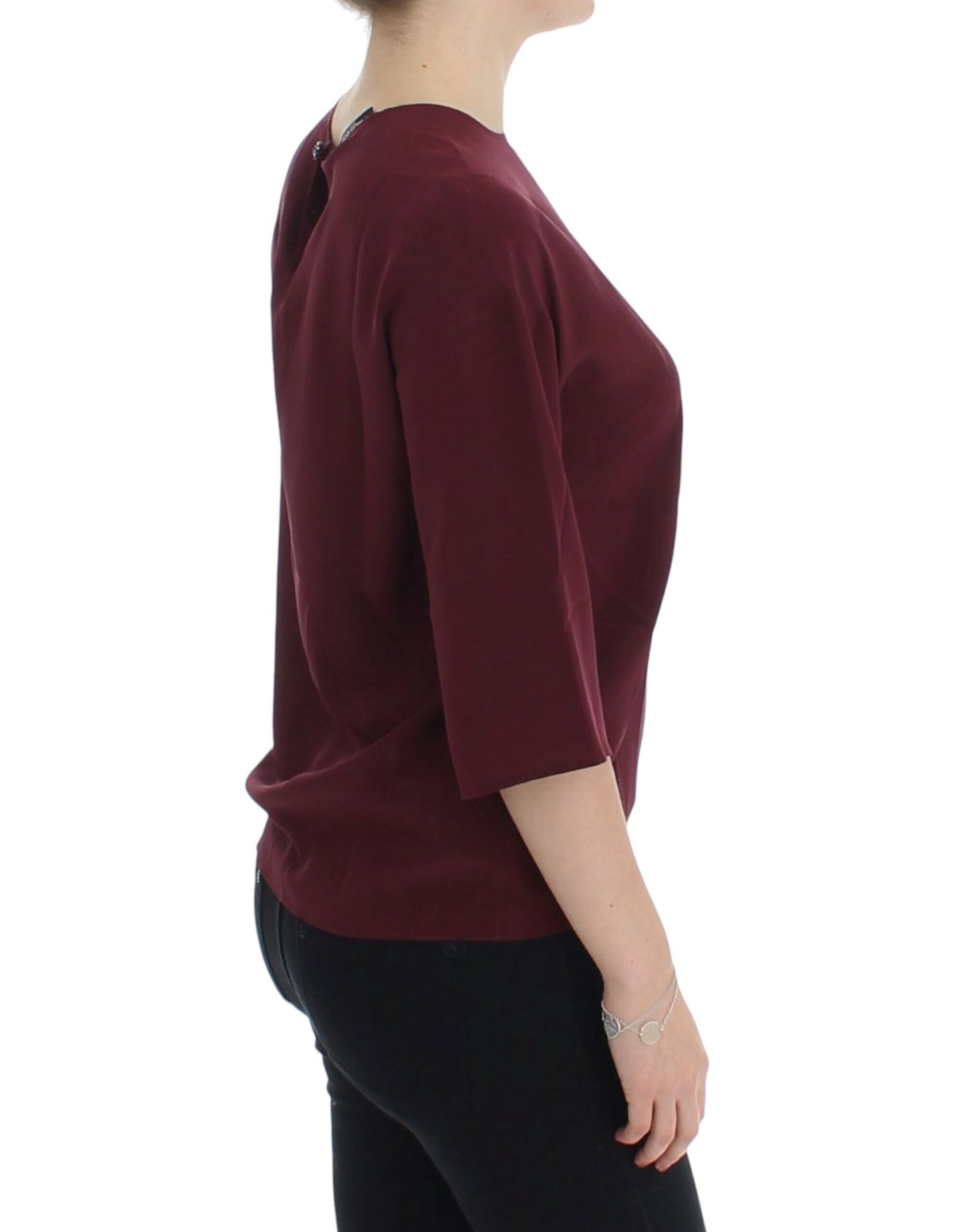 Dolce & Gabbana Red 3/4 sleeve silk blouse Dolce & Gabbana