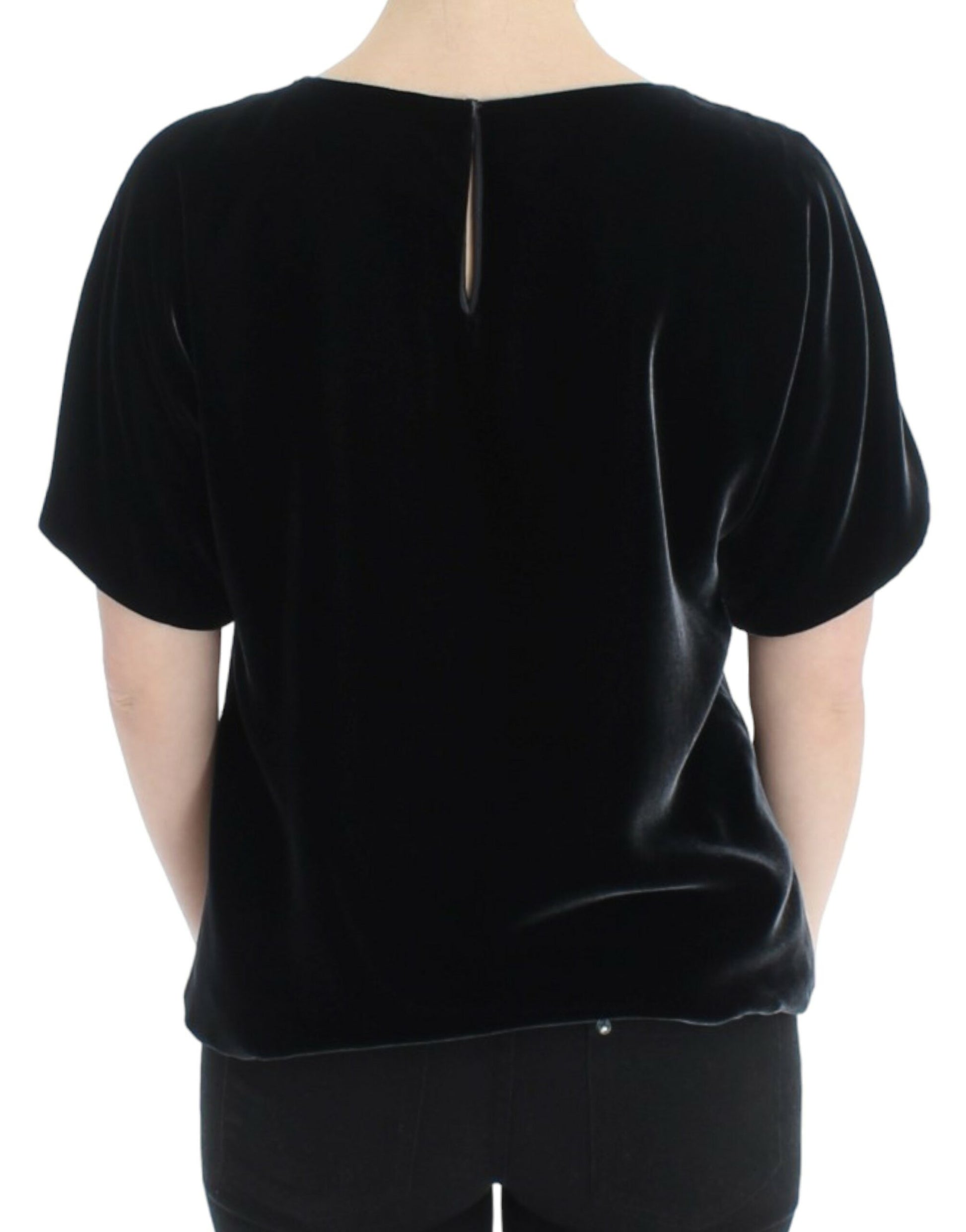 Dolce & Gabbana Black velvet shortsleeved blouse Dolce & Gabbana