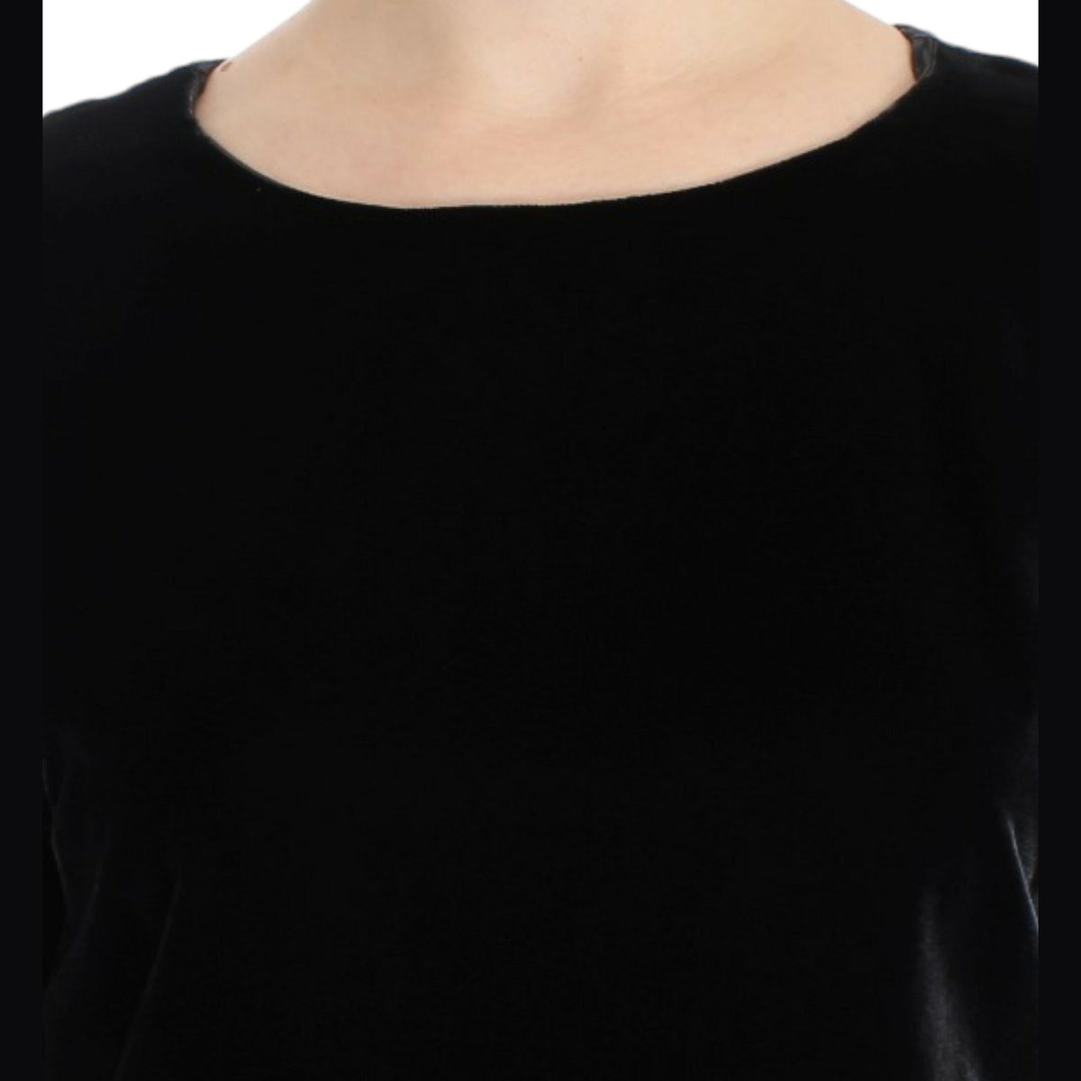 Dolce & Gabbana Black velvet shortsleeved blouse